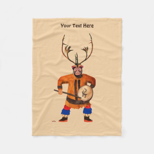 ドラミングシャーマン フリースブランケット (正面)