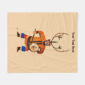 ドラミングシャーマン フリースブランケット (正面(横))