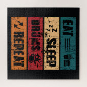 ドラミング熱：Tシャツデザインイラストレーション。 ジグソーパズル (横)