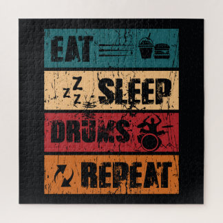 ドラミング熱：Tシャツデザインイラストレーション。 ジグソーパズル