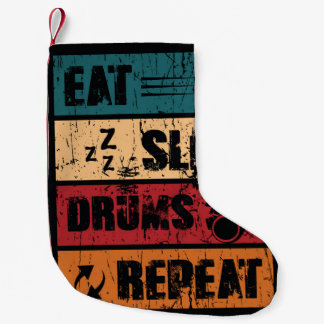 ドラミング熱：Tシャツデザインイラストレーション。 スモールクリスマスストッキング