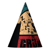 ドラミング熱：Tシャツデザインイラストレーション。 パーティーハット (左)