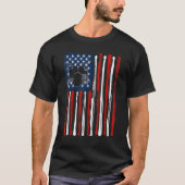 ドラミング・ドラマー・アメリカ合衆国7月の男性4日国旗 Tシャツ (正面)