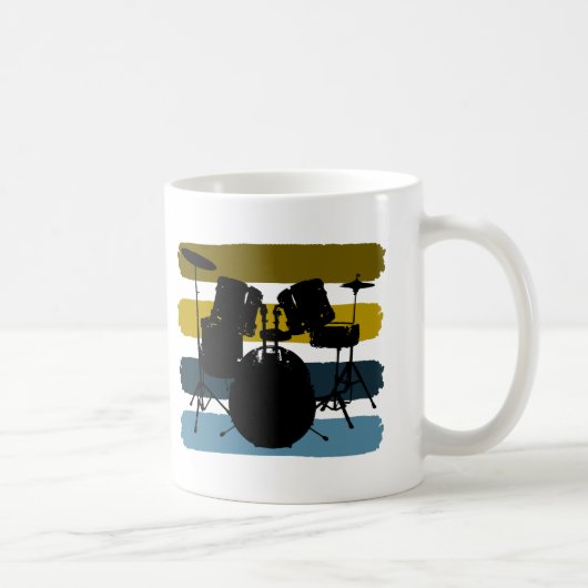ドラムおよびストライプなマグ コーヒーマグカップ (右)