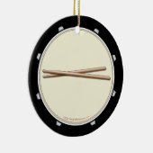 ドラムおよびドラムスティックのカスタムなオーナメント セラミックオーナメント (右)