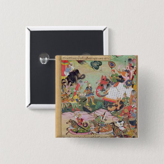 ドラムおよび標準を受け取るAkbarはfを捕獲しました 缶バッジ (正面&裏面)