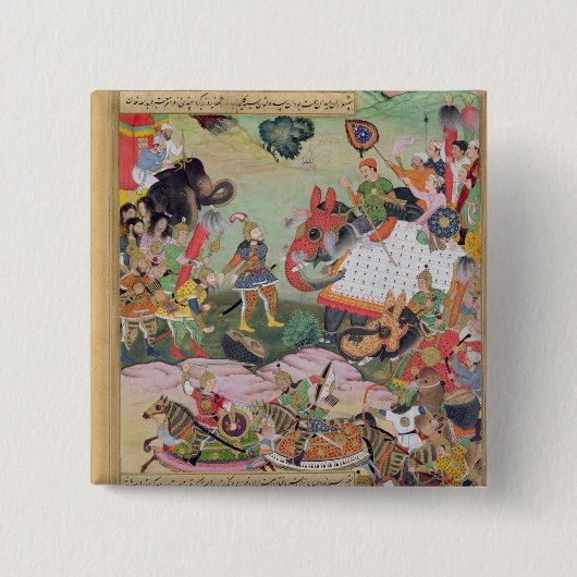 ドラムおよび標準を受け取るAkbarはfを捕獲しました 缶バッジ (正面)