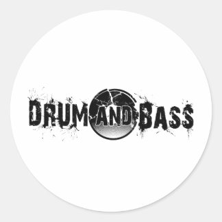 ドラムとベースの粉砕されたレコード ラウンドシール