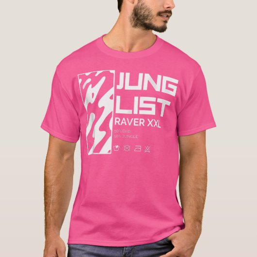 ドラムとベース音楽の液体ジャングルレーブ放電加工 Tシャツ (正面)