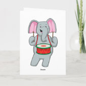 ドラムと音楽の象 カード (裏面)