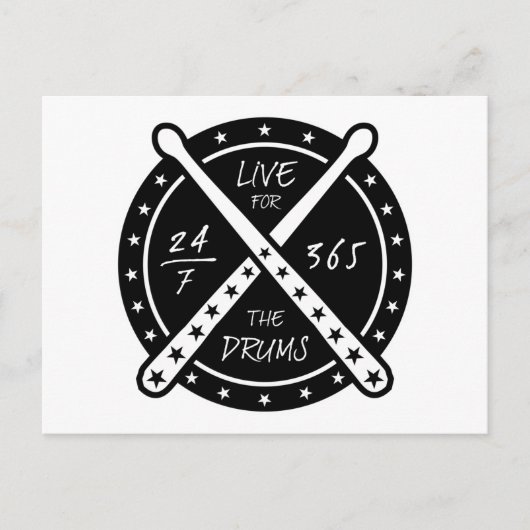 ドラムに向かって生きる ポストカード (正面)