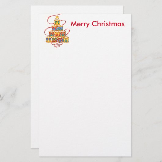 ドラムのクリスマスステーショナリー 便箋 (正面/裏面)