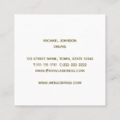 ドラムのミニマルモダンリスト | ドラマーシンプルブラック スクエア名刺 (裏面)