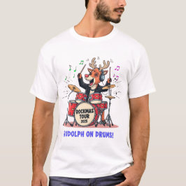 ドラムのルドルフ!ロックマスツアー トナカイドラマー Tシャツ