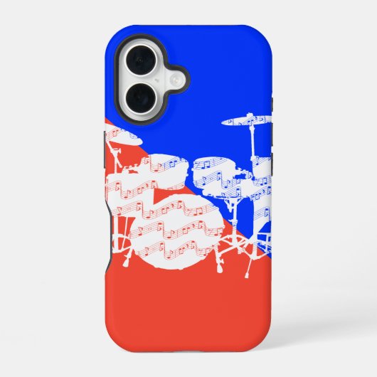 ドラムの打楽器 iPhone 16ケース (裏面)