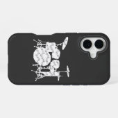 ドラムの打楽器 iPhone 16ケース (裏面横)