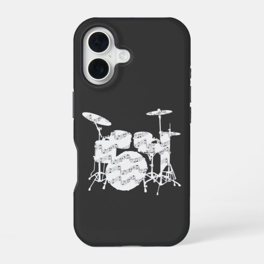 ドラムの打楽器 iPhone 16ケース (裏面)