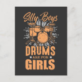 ドラムは女の子のためのもの - ドラマー ミュージシャン ポストカード (正面)