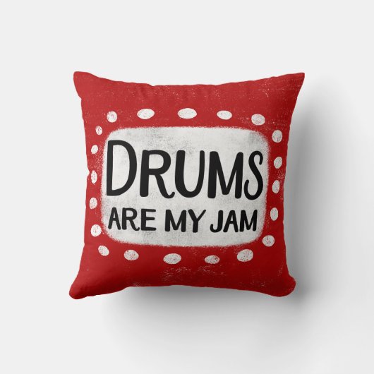 ドラムは私のジャム装飾用クッション クッション (裏面)
