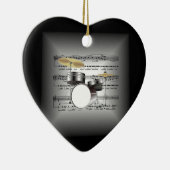 ドラムは3D楽譜の枕銀及び黒で置きました セラミックオーナメント (右)