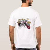 ドラムは(赤) -二重蹴り-置きました#1を設計して下さい Tシャツ (裏面)