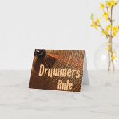 ドラムまたはドラマーの挨拶状かメッセージカード カード (黄色い花)