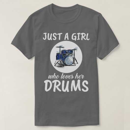 ドラムを愛する女の子 Tシャツ (デザイン正面)