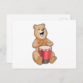 ドラムを演奏するクマ ポストカード (正面/裏面)