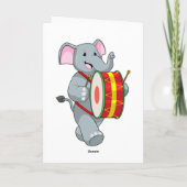 ドラムを演奏する音楽家としての象 カード (裏面)