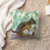ドラムを遊んでいるリス クッション (ブランケット)