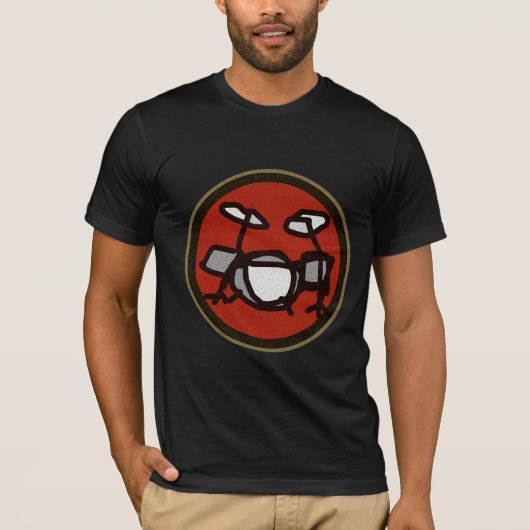 ドラムカッコいい、音楽楽器 Tシャツ (正面)