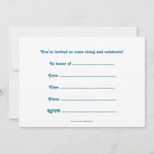 ドラムキットのドラマーを持つ誕生日のパーティの招待状 招待状 (裏面)