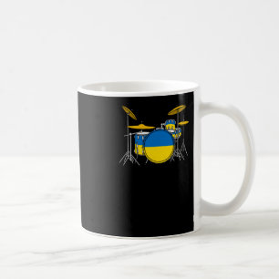 ドラムキットウクライナ国旗のドラマーミュージシャンシール コーヒーマグカップ