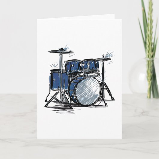 ドラムキットスケッチミュージック カード (正面)