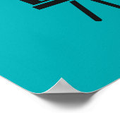 ドラムキットトリカラー – ターコイズサンゴ金ゴールド ポスター (角)