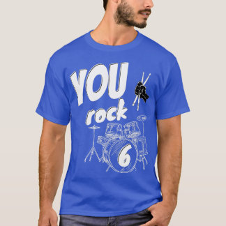 ドラムキットドラマー6年6誕生日ボーイズガール Tシャツ