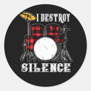 ドラムキットパーカッショニストドラマーI Destroy Silence ラウンドシール