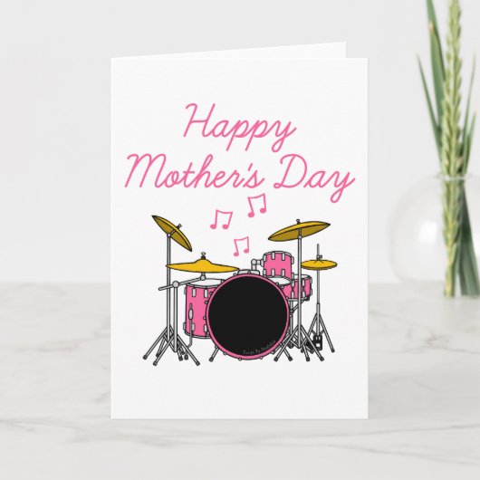 ドラムキットマザーズデイドラマーミュージシャン サンキューカード (正面)