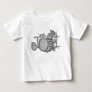 ドラムキットロックバンドグランジ ベビーTシャツ