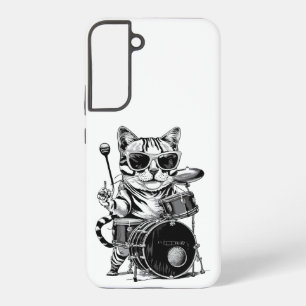 ドラムキットン遊ネコのロックアンドロールDrum Music Samsung Galaxy S22+ケース