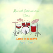 ドラムキット漫画イラストレーション ウィンドウサイン (シート3)