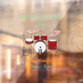 ドラムキット漫画イラストレーション ウィンドウサイン (シート2)