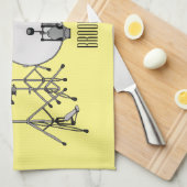 ドラムキット漫画イラストレーション キッチンタオル (四つ折り)