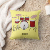 ドラムキット漫画イラストレーション クッション (ブランケット)