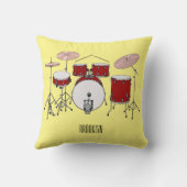 ドラムキット漫画イラストレーション クッション (裏面)