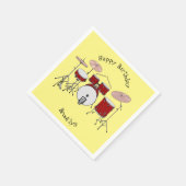 ドラムキット漫画イラストレーション スタンダードカクテルナプキン (角)