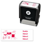 ドラムキット漫画イラストレーション セルフインキングスタンプ (インサイチュ)