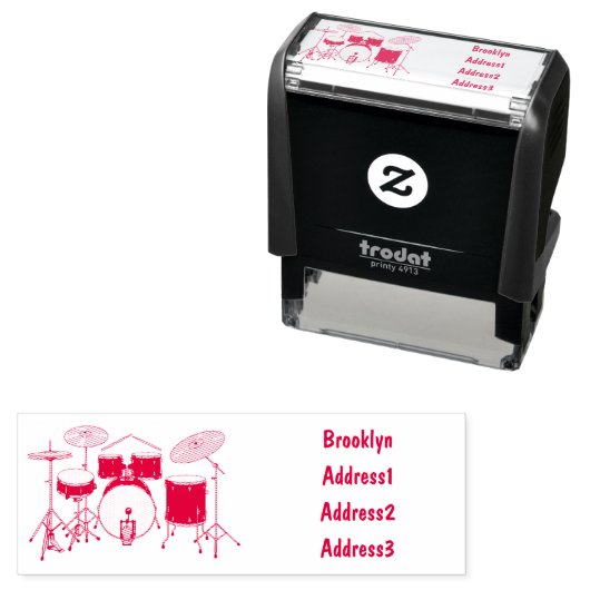 ドラムキット漫画イラストレーション セルフインキングスタンプ (インサイチュ)