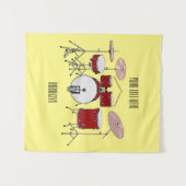 ドラムキット漫画イラストレーション タペストリー (正面(横))