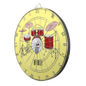 ドラムキット漫画イラストレーション ダーツボード (正面右)